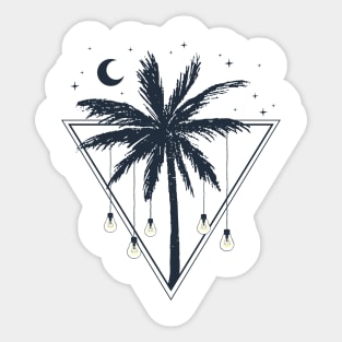 Lamps On The Palm Tree. Geometric Style Sticker